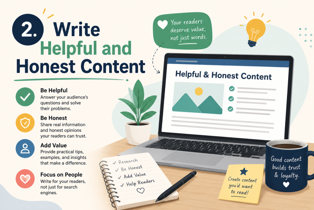 helpful and honest content for loyal blog audience