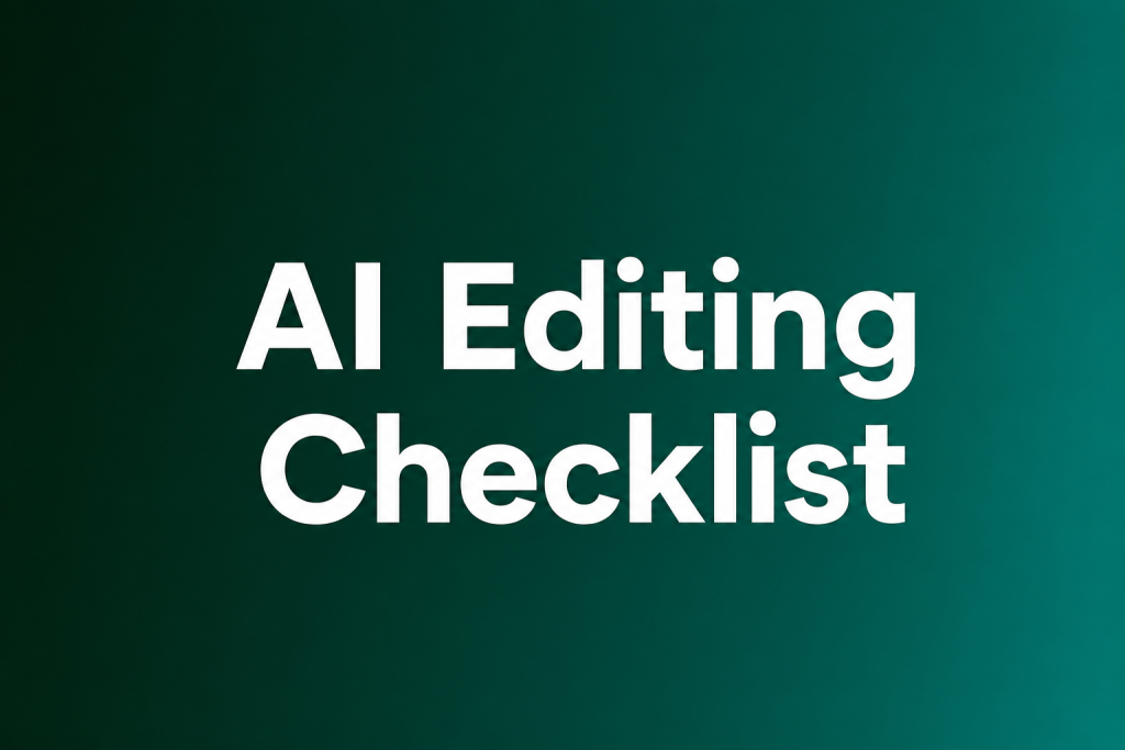 AI content editing checklist for safe AI writing without penalty