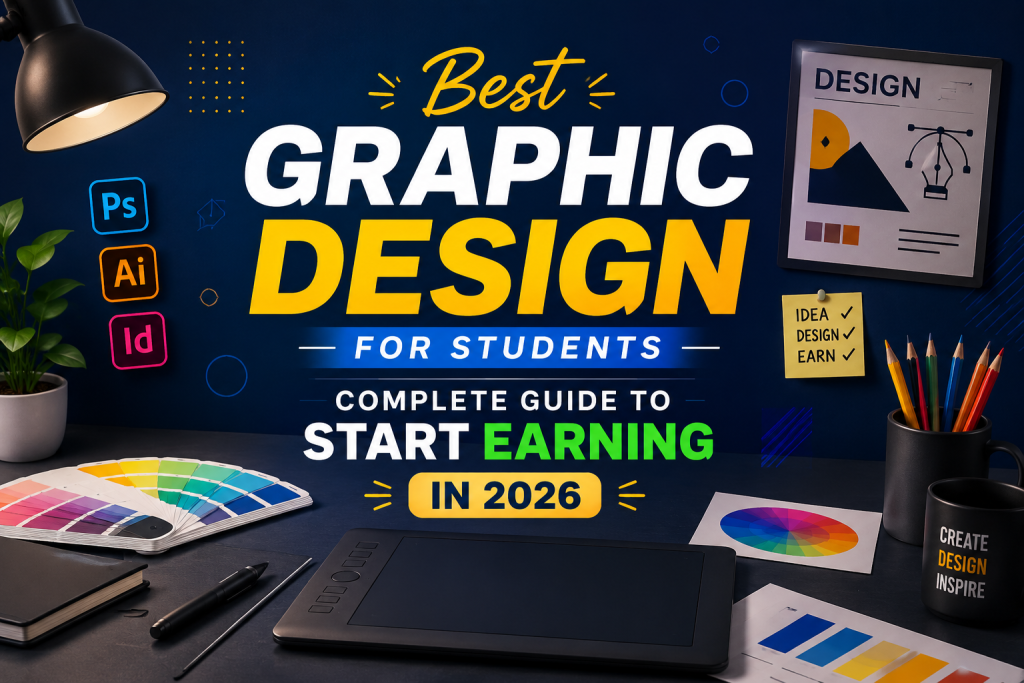 Best graphic design for students in 2026 - complete guide to start earning with Photoshop, Illustrator and InDesign