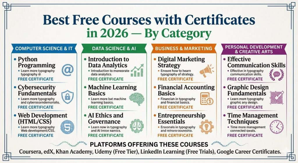 Free Courses with Certificates 2026 By Category