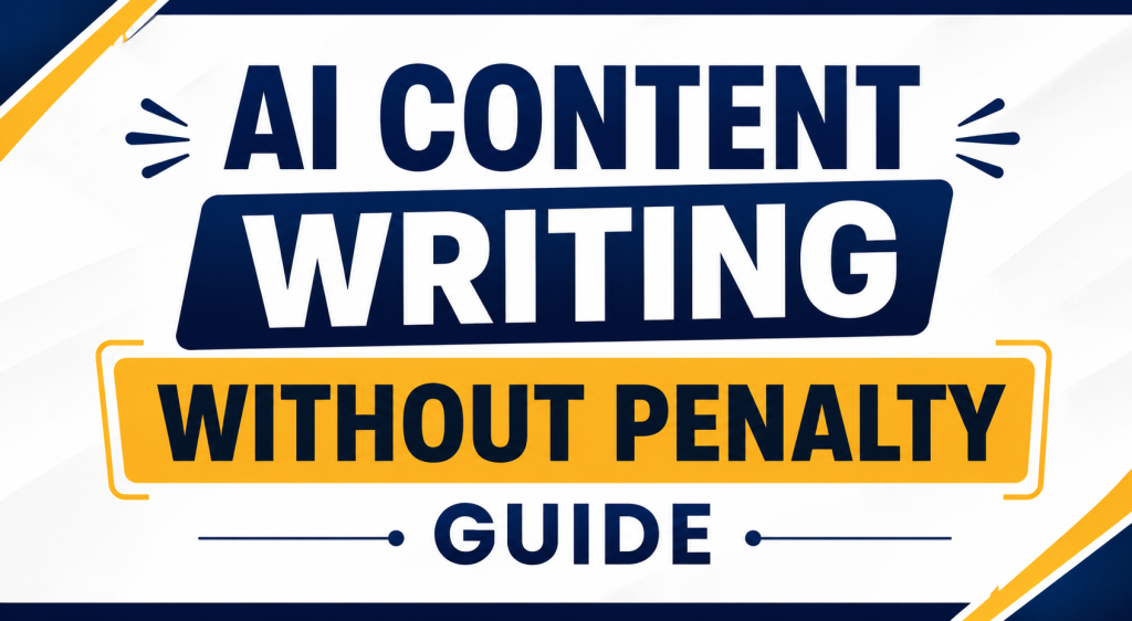 AI content writing without penalty guide for beginners banner