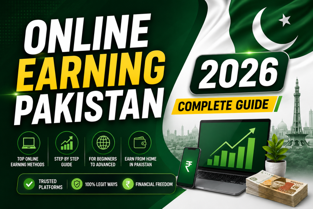 Online earning Pakistan 2026 - complete guide with top methods, step by step guide for beginners, trusted platforms, and 100% legit ways to earn from home