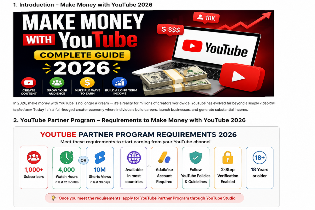 YouTube Partner Program Requirements 2026