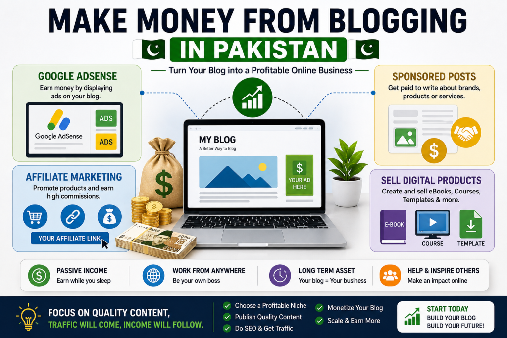 Ways to make money through Blogging in Pakistan in 2026