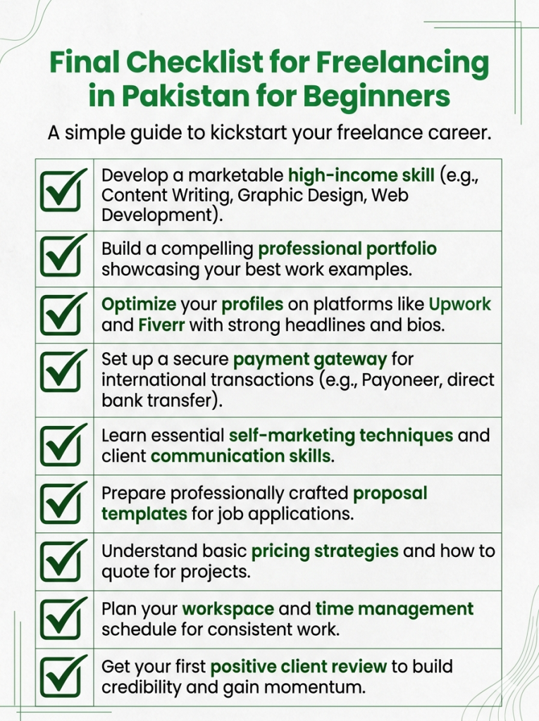 Final Checklist for Freelancing in Pakistan for Beginners - 9 essential steps to start your freelance career