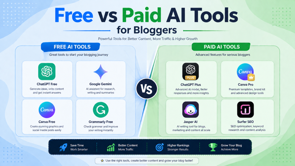 Free vs Paid AI Tools for Bloggers